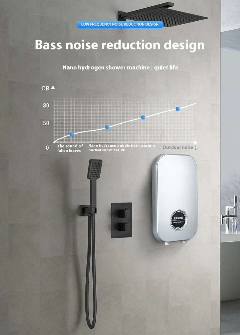 High Concentration PEM Hydrogen Generator Nano Hydrogen Shower Machine Hydrogen Rich Pure Water Heater for Bathroom Use