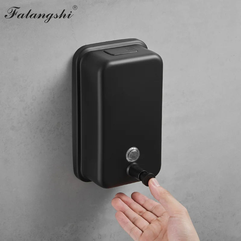 1200ml Liquid Soap Dispenser Wall Mount Manual Bathroom Soap Pump Stainless Steel Hand Soap Shampoo Dispenser WB8608