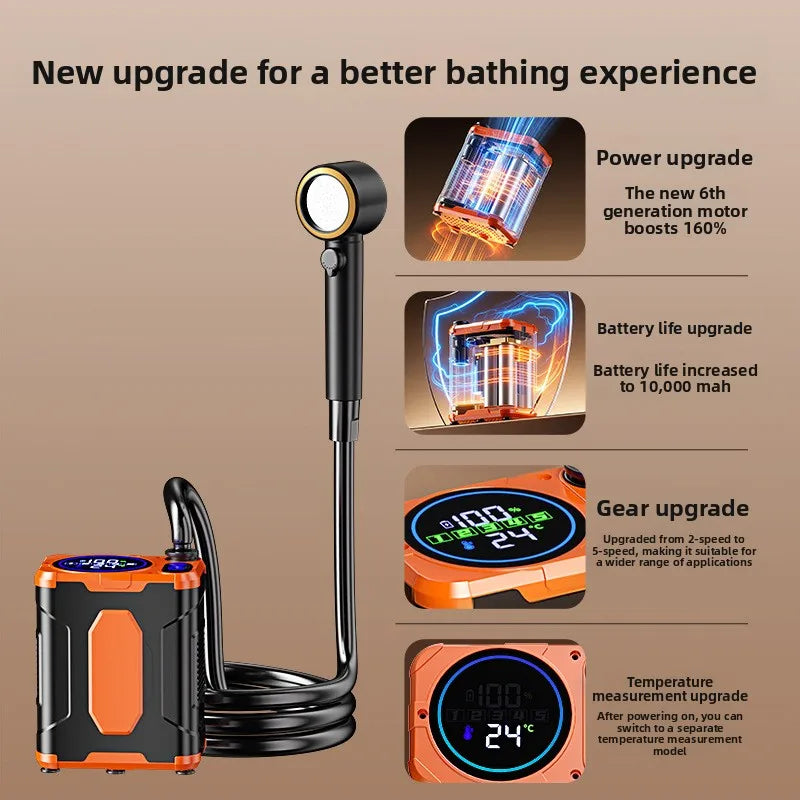 Portable 1000mA 5V Electric Shower for Outdoor Camping Dormitory and Household Use Model 1000