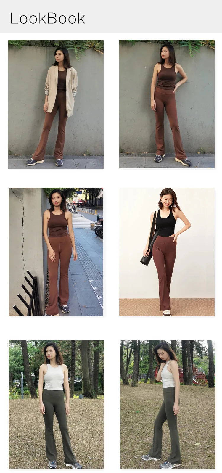 Solid Flared Yoga Sports Fitness Pants Spandex/Nylon High Waist Elastic Slimming Wide Leg Full Length Tummy Control Hip Lifting