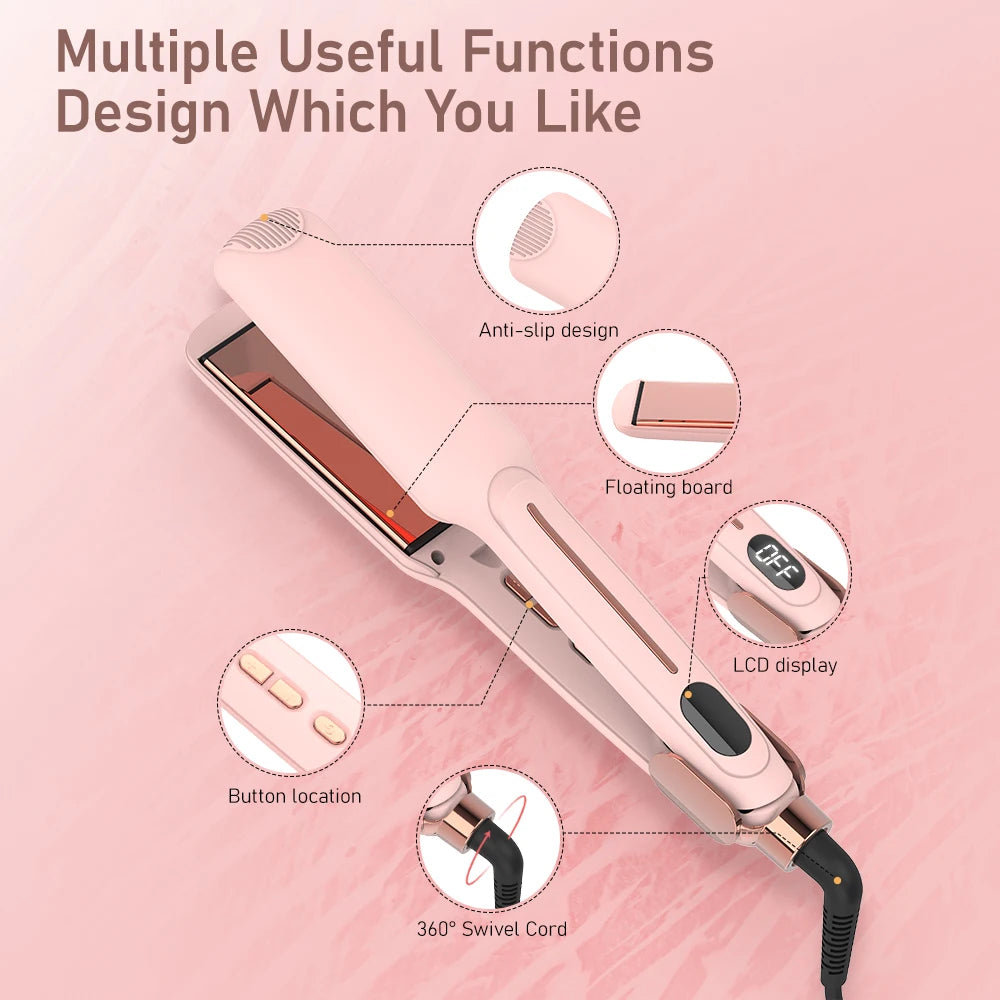 U.S. Spot Infrared Hair Straightener Flat Iron Dual Voltage Infrared Hair Care Professional Styling Tool for Salon Home Use