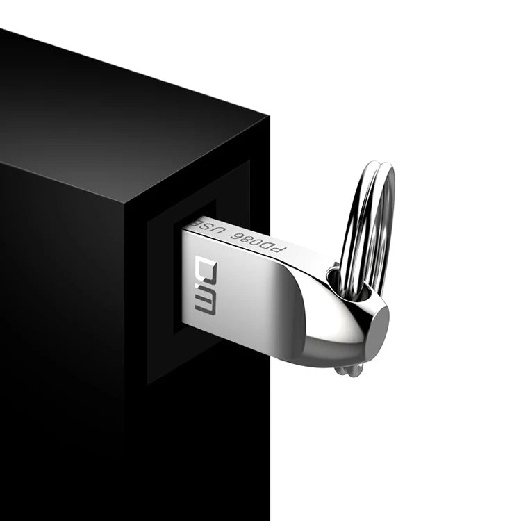 Custom Logo DM PD086 Silver Zinc Alloy USB Flash Drive 4GB-64GB USB 2.0 with 1-Year Warranty New in Stock