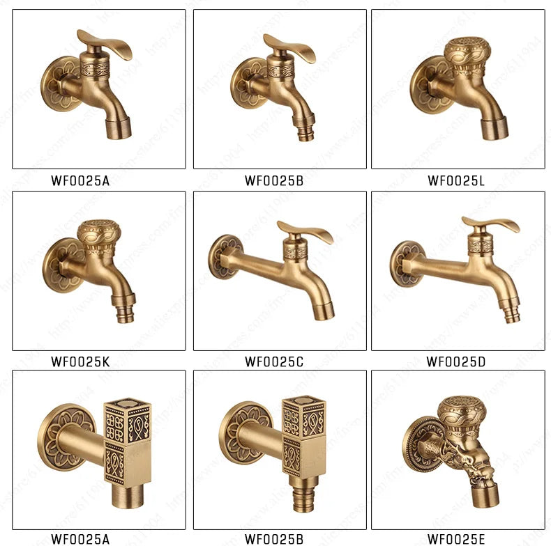 Antique Brass Bathroom Wall Mount Sink Basin Cold Water Faucet Tap G 1/2 Inch Outdoor Garden Hose Faucet Mop Sink tap TWL031