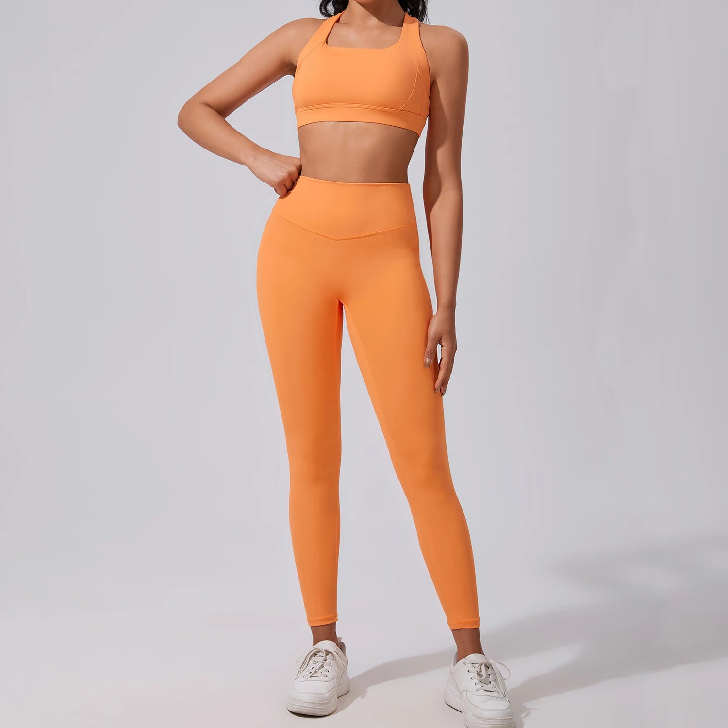 Custom Plus Size Women's Sets High Waist 2-Piece Sports Bra Leggings Yoga Set Breathable Four-Way Stretch Athletic Gym Sets