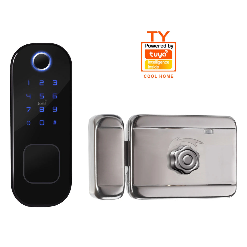 Digital Glass Door Smart Lock Fingerprint Tuya WIFI Remote Hotel Smart Door Lock Digital Smart Lock Front Door Key Ic Card