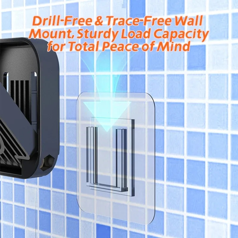 Waterproof BT  Speaker Mobile Phone Case Holder Anti-Fog Touch Screen 360 Rotation for Shower Bathroom  Kitchen Swim Universal