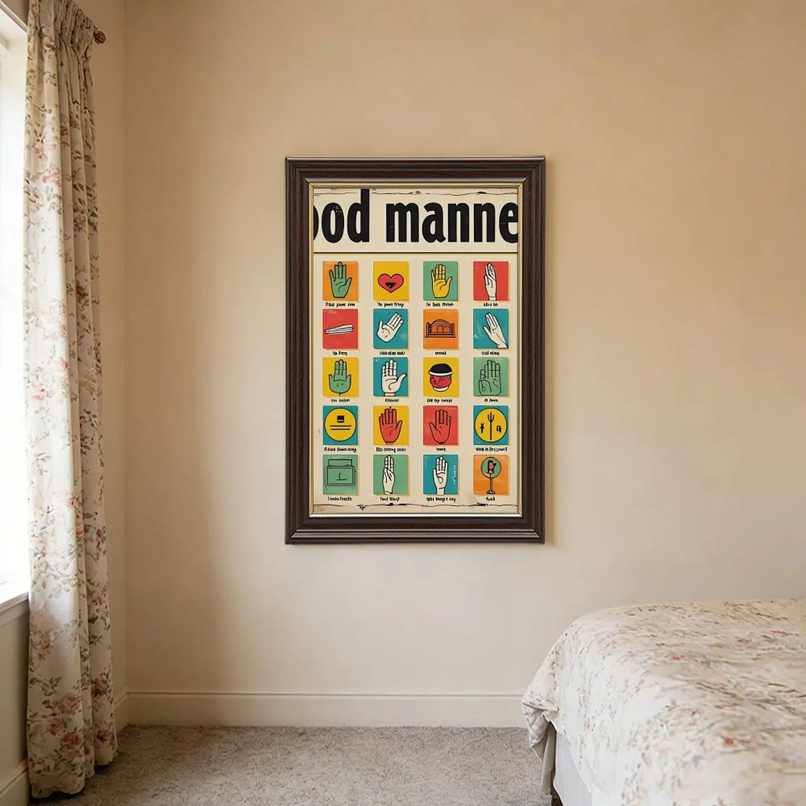 16x24 Wood Grain Gold Border Frame with "Live with Purpose" for Office