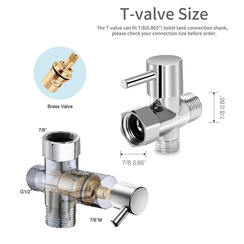 304 Stainless Steel Handheld Sprayer Bathroom Shattaf Portable Toilet Bidet Easy Cleaning Bidet Hose Seat for Toilet