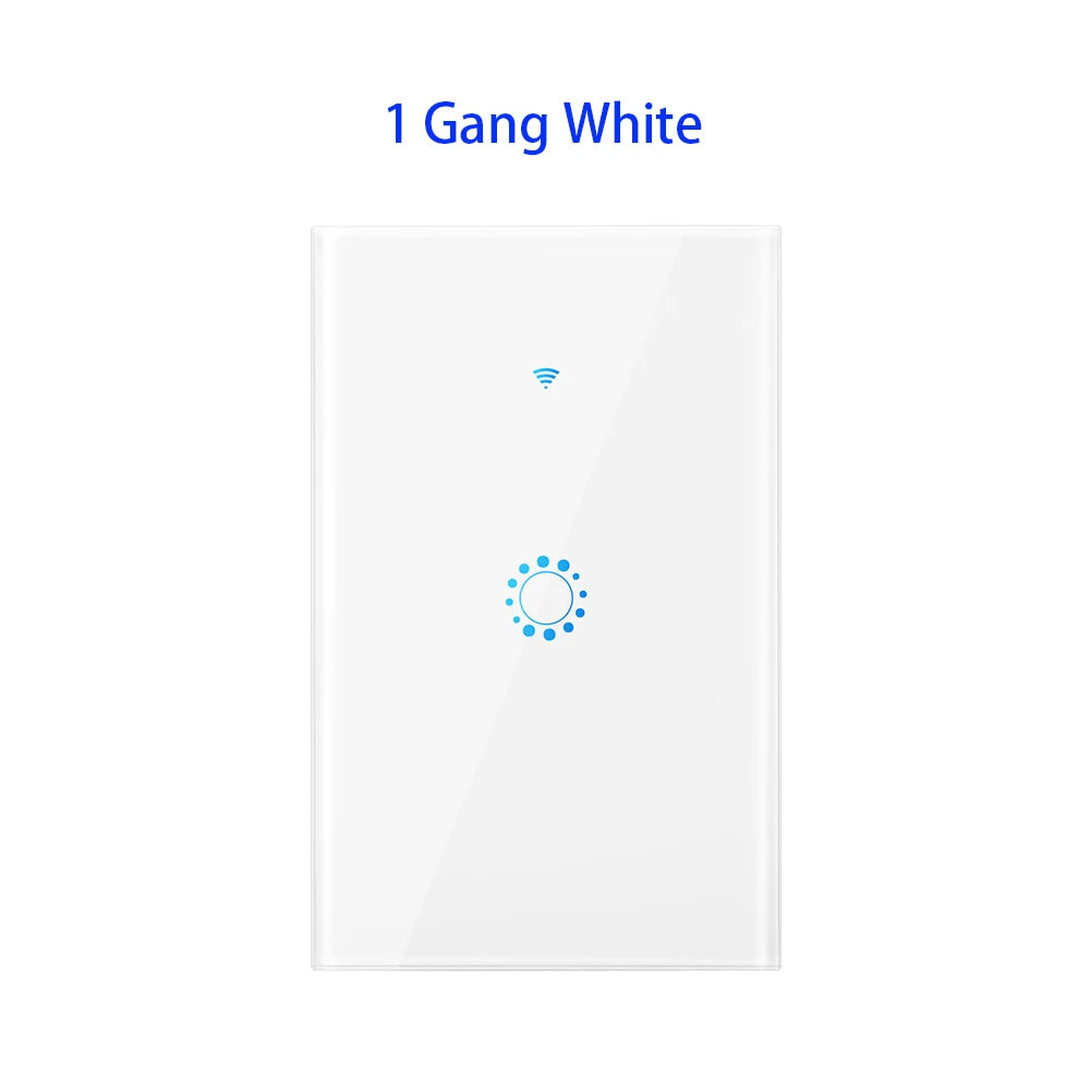US Standard 1/2/3 Gang WiFi Smart LED Light Touch Switch Wall Panel Smart Home Switch Voice Control eWeLink Alexa