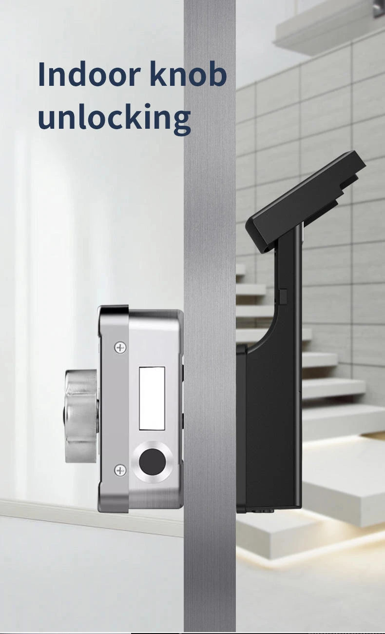 Wireless Electronic Rim Lock Kit for Home Biometric Fingerprint Password Unlock Tuya Smart Cloud Lock Steel Compatibility