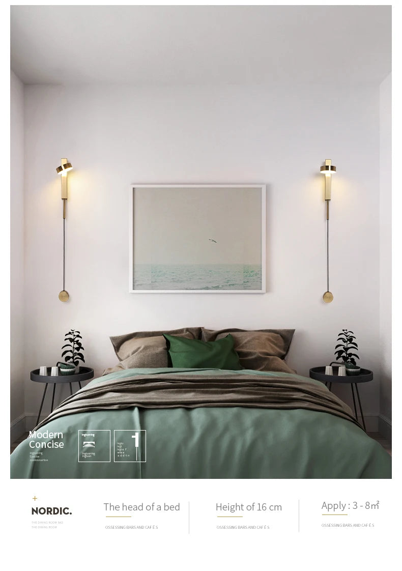 Modern Tv 2023 New Led Lamp Bedside Table Bedroom Lights for Living Room Decor Wall Indoor Lighting