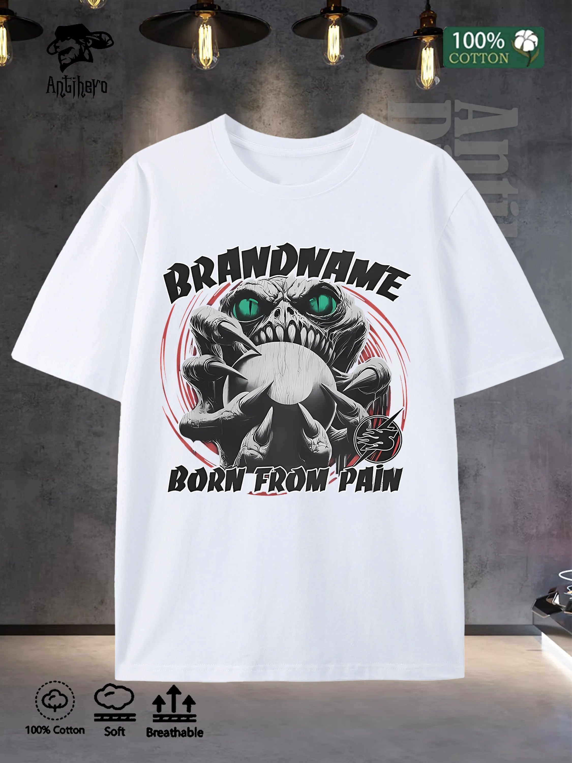 2025 Mens Go To Tee 100 Cotton Oversize Round Neck 5 Colors US Stock