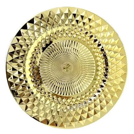 Modern Luxury Premium Design Disposable Stainless Steel Eco-Friendly Solid Pattern Polished Finish Charger Plates for Hotels