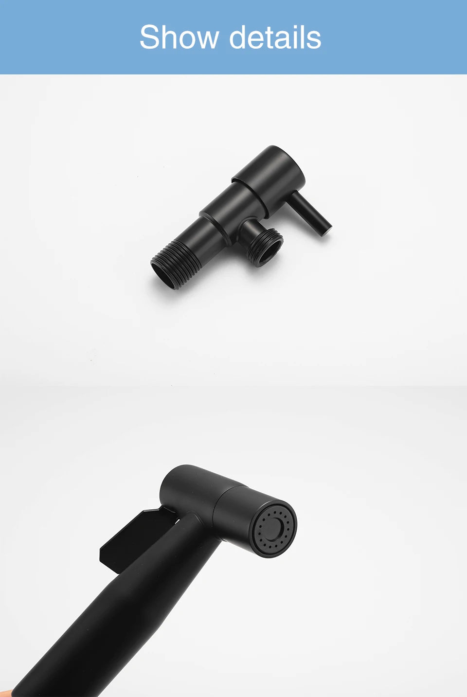 ULA Stainless Steel Black Portable Bidet Sprayer Toilet Bidet Faucet Bathroom Shattaf Jet Set Cold Hygienic Shower Toilet Shower