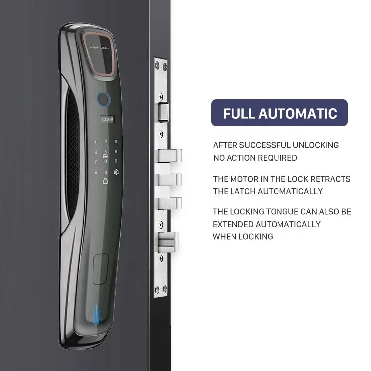 Wholesale Automatic Fingerprint Lock WIFI Door Tuya Multi-functional Digital Biometric Card Smart Door Lock With Doorbell
