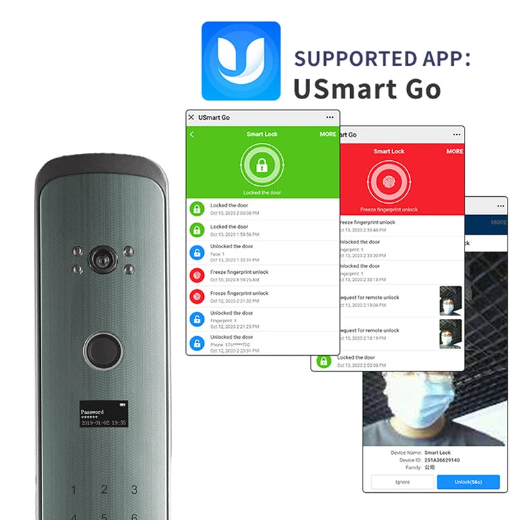 Smart Door Lock with Camera Smart Fingerprint  Digital Password Electronic Automatic Wifi Locks Door Lock