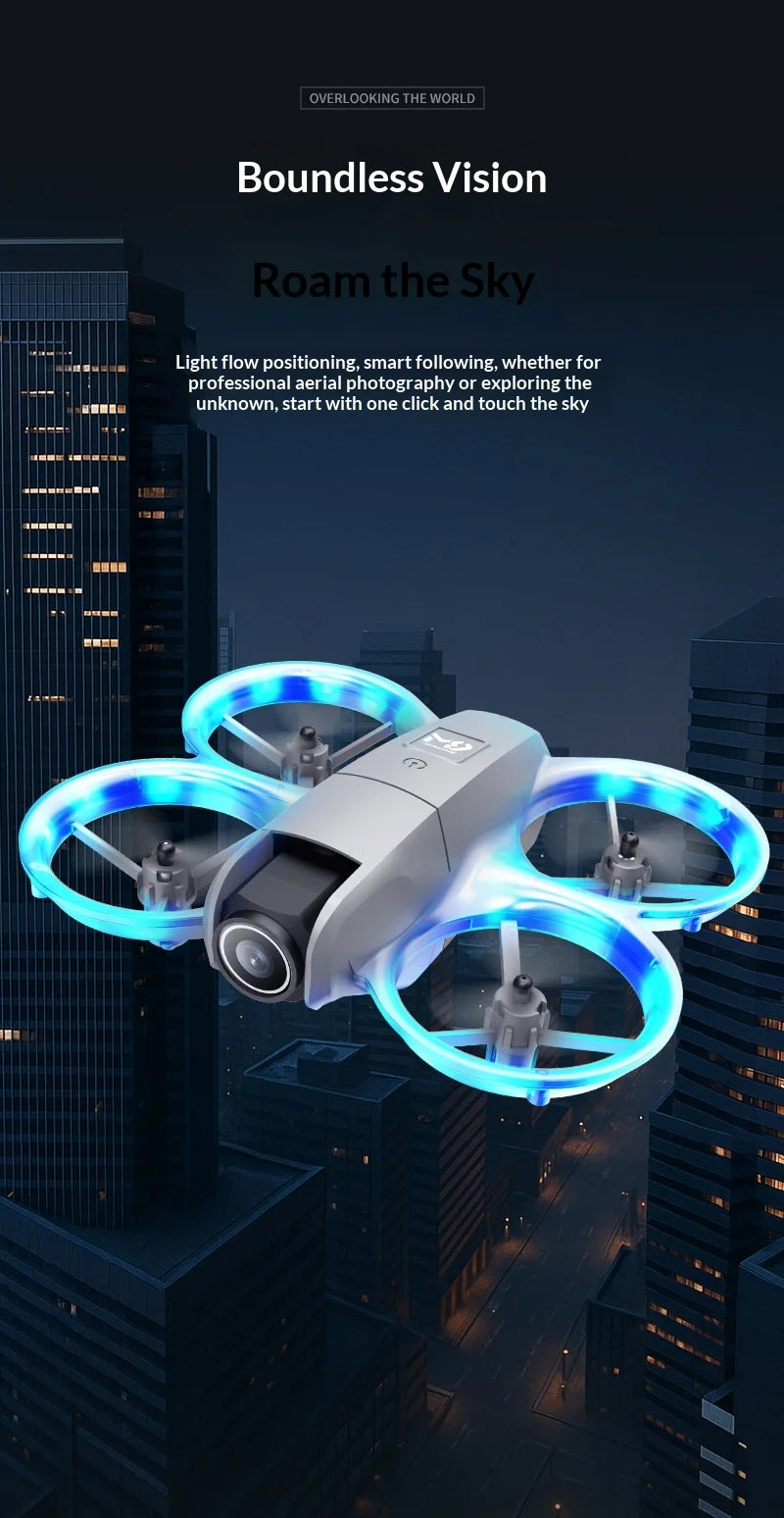 New M9 Drone Dual Camera Optical Flow HD Aerial Photography Quadcopter RC Aircraft Toy with WiFi FPV Foldable Smart Follow Drone