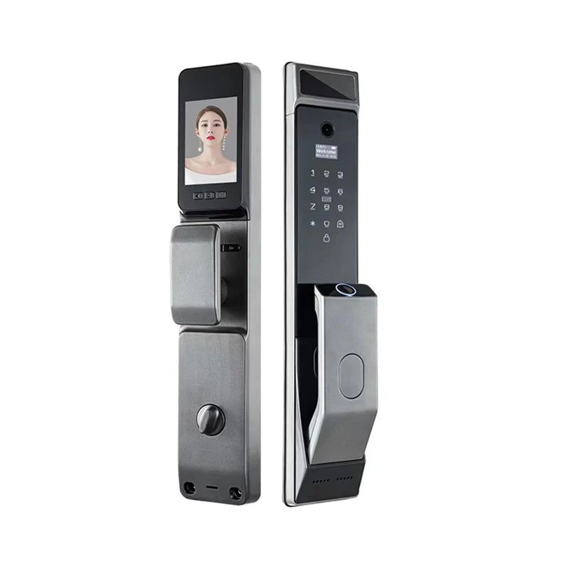 Taichen Fully Automatic Face  Smart Door Lock Camera Fingerprint Password Card Key Unlock  WiFi Door Lock