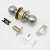 Cylindrical Knob Spherical Lock 304 Stainless Steel Brushed Round Ball Deadbolt Interior Door Lock