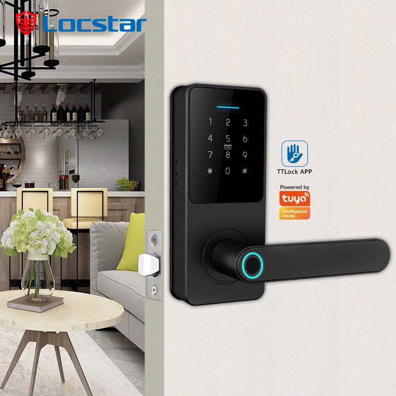 Office Keyless Entry Smart Door Lock TTLOCK Digital Keypad Password Smart Deadbolt Locks Fingerprint Card Code App Door Lock