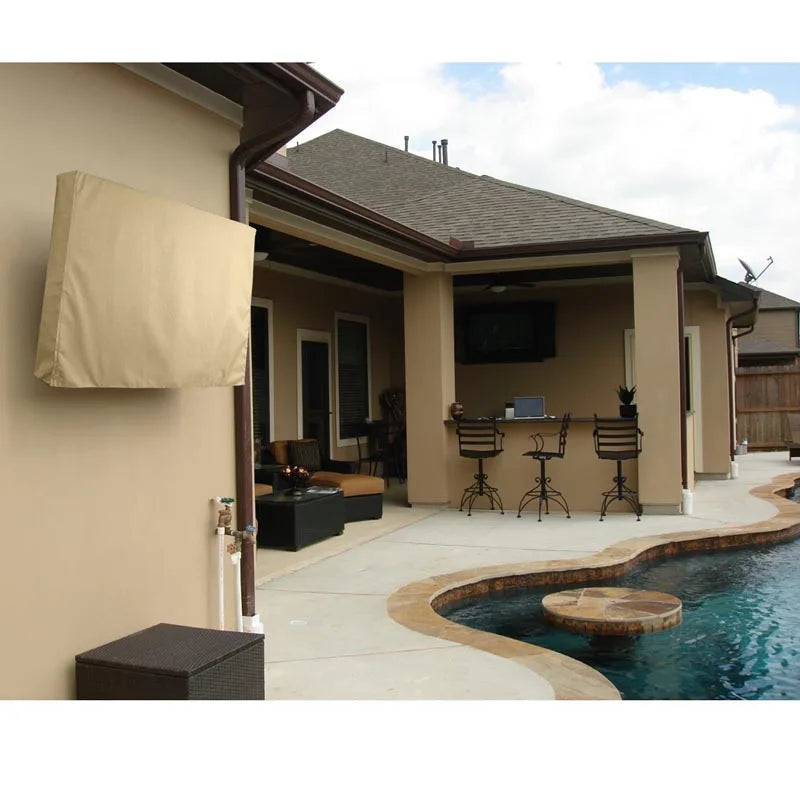 Outdoor Tv Protective Cover Weatherproof With Bottom Cover, Suitable For 30-32 Inch Tv, With Remote Control Pocket