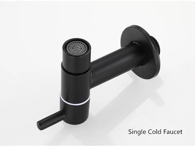 Washing machine faucet Bidet Faucet Stainless Steel Bathroom faucet tap Single Cold garden Faucet Black outdoor mixer Small Tap