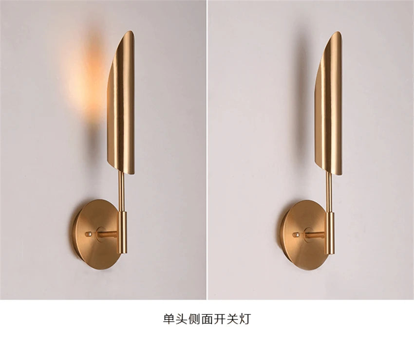 Postmodern metal inclined wall lamps bedroom living room corridor Nordic aisle stair light home wall sconces lights fixtures