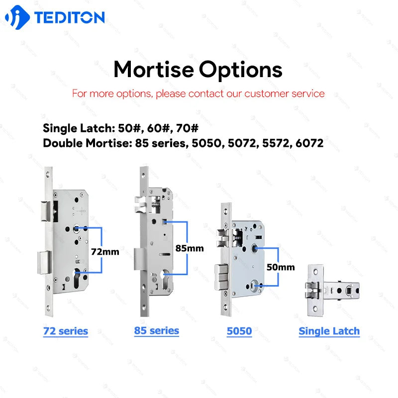 Tediton Smart Locks for Front Door Digital Electric Keyless Aluminum Alloy Fingerprint Tuya Smart Door Lock
