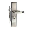 LELON Modern SUS 304 Lever Door Handle Lock Plate with Lock Cylinders Brushed Black Entry Door Lock