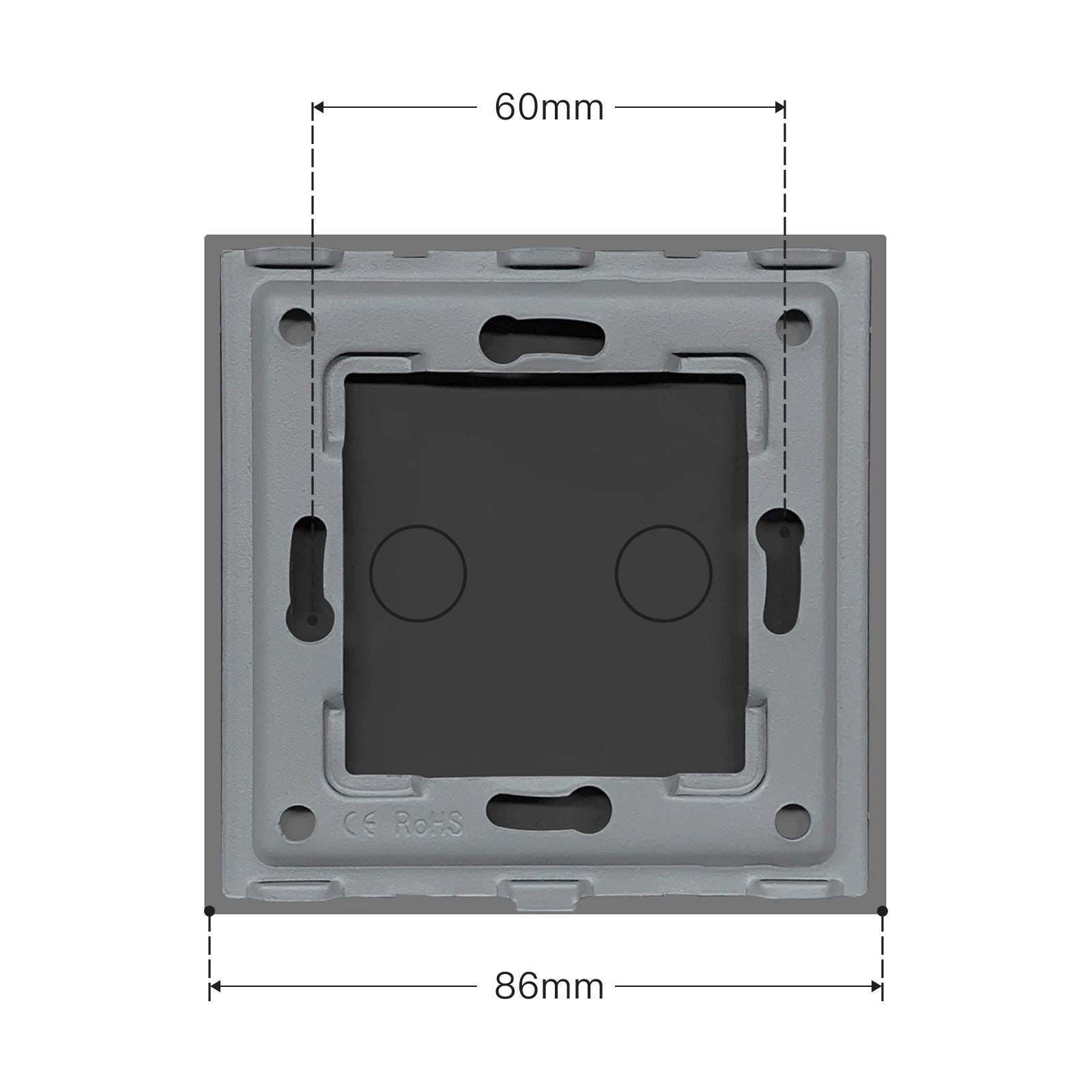 BSEED EU Standard Crystal Glass Panel 86mm For Touch Switches 1/2/3Gang With Metal Frame Wall Light Switch Function Part Only