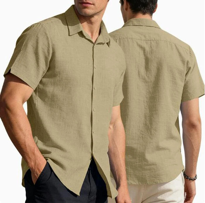 JAC22 B21080 Men's Cardigan Quick Drying Short Sleeved Shirt Casual Shirt