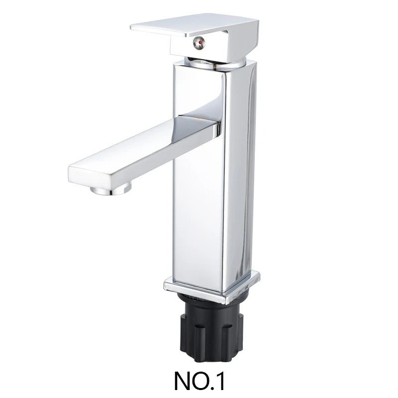 Square Modern Single Hole Single Handle Counter Top Water Sink Mixer Tap  Black  Bathroom Tall Wash Basin Faucet