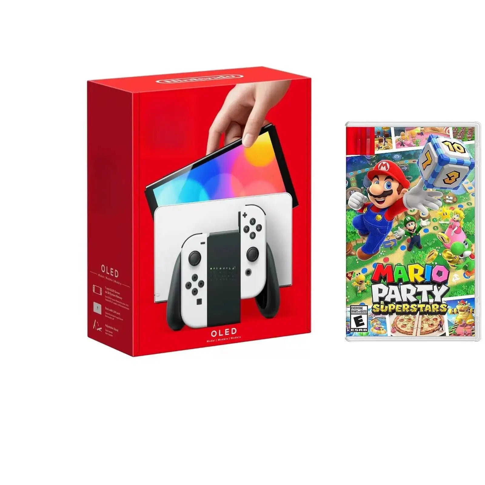 New Game OLED 32GB for Switch Pro Compatible Console with Neon Blue and 12 Month International Warranty
