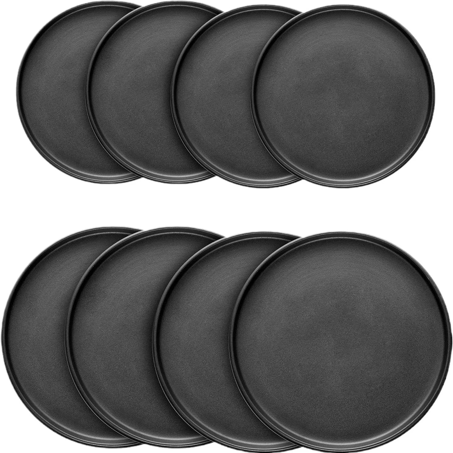 Black 16-piece and 4-piece Tableware Set for Four People Ceramic Plates for Wedding Parties