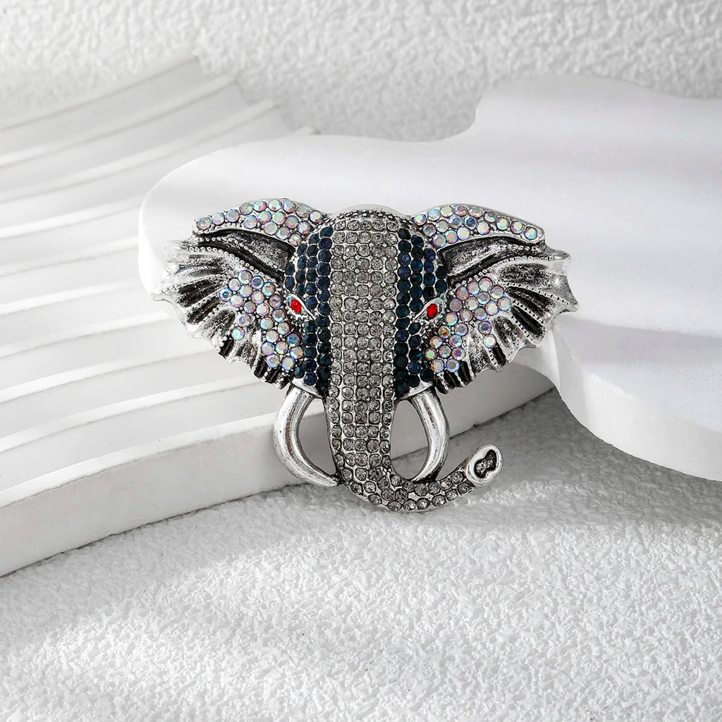 Weiman Vintage Rhinestone Elephant Brooch Anti-Slip Alloy Animal Pearl Brooch for Wedding Children's Clothing & Jewelry Gift