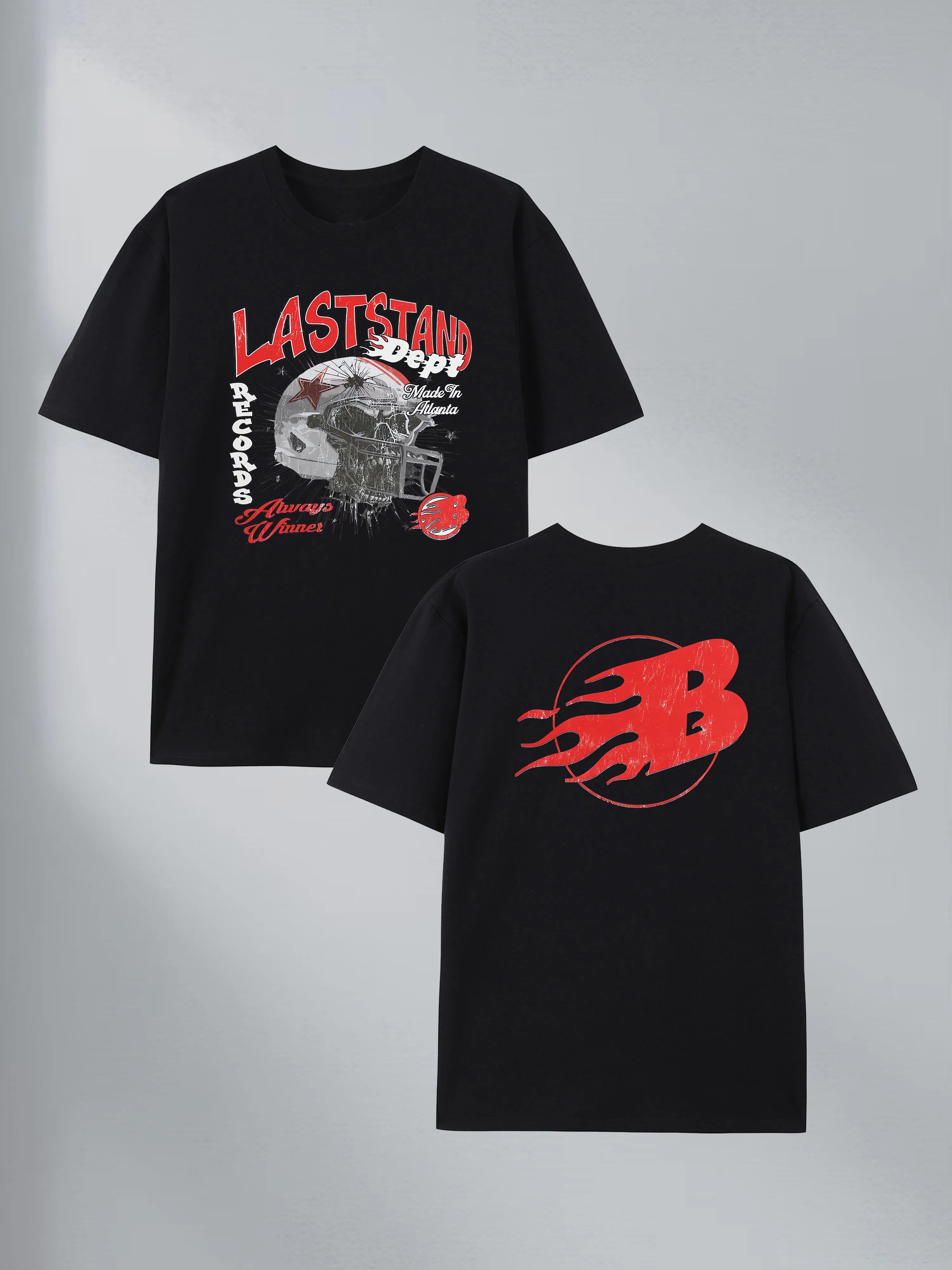 LastStand Skull Graphic Tee 100% Cotton US Warehouse 7 Colors