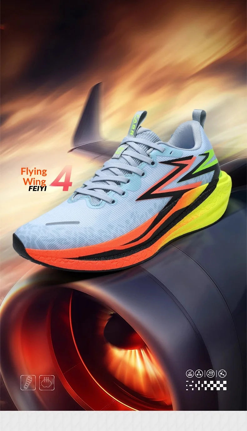 New Pointed Running Shoes Marathon Casual Sports Breathable Mesh Lightweight Lace-Up Closure Unisex Summer Cushioning TPR