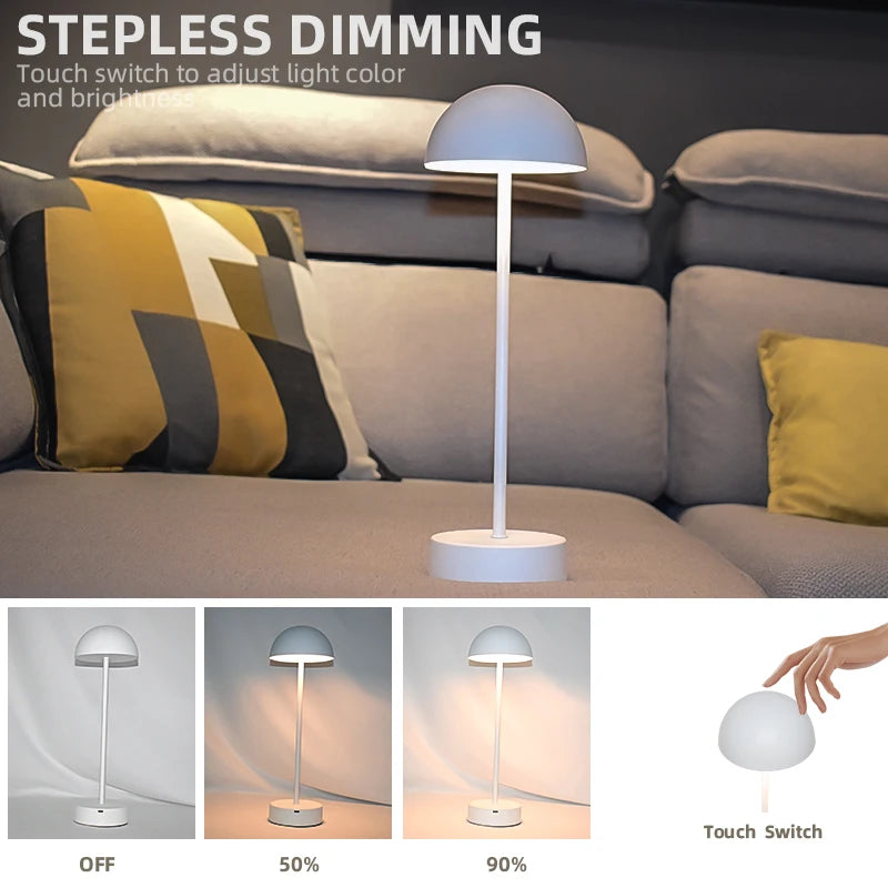 Reading Bedroom Decor USB Rechargeable Portable Modern Table Light Minimalist Wireless Touch Lamp