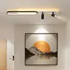 Modern Minimalist LED Ceiling Light Strip Design Remote-Controlled Three-Color-Changing Surface-Mounted for Living Rooms