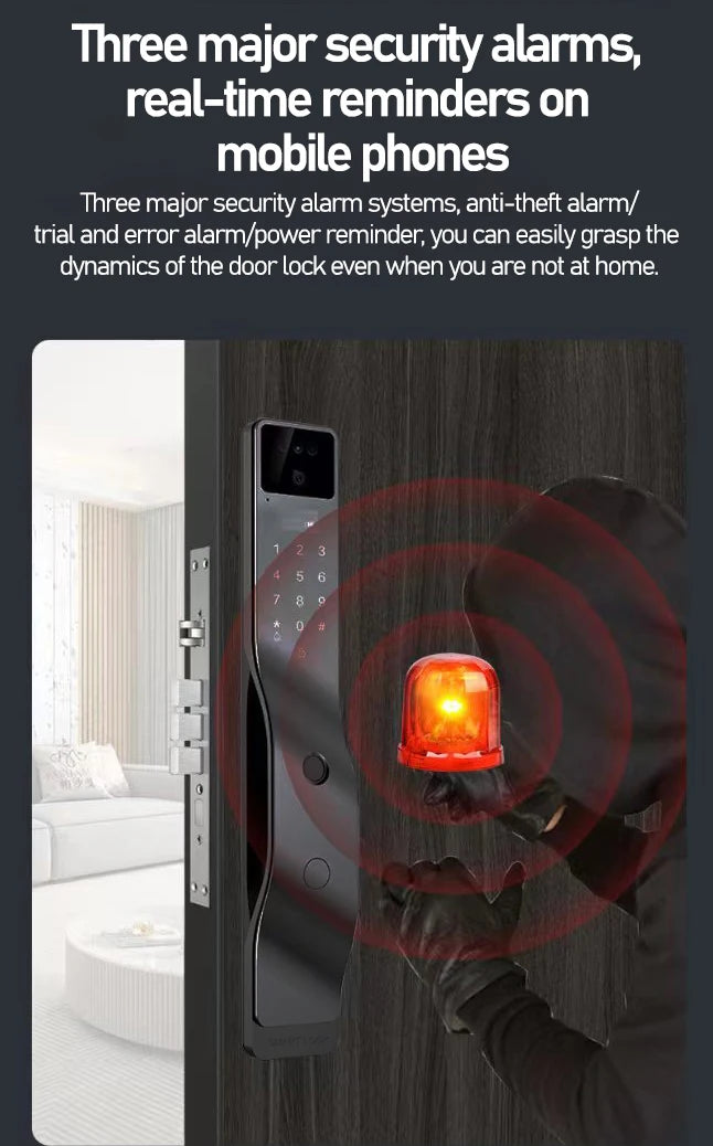 2026 Tuya 3D Face and Palm Recognition cat Eye Visibility Semiconductor Fingerpint Smart Door Lock Working with Smart Life App