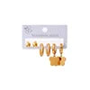 High Quality Stainless Steel Stud Earring Set Three Pairs on One Card Shower Accessories That Don't Fade Bean Stud Earrings