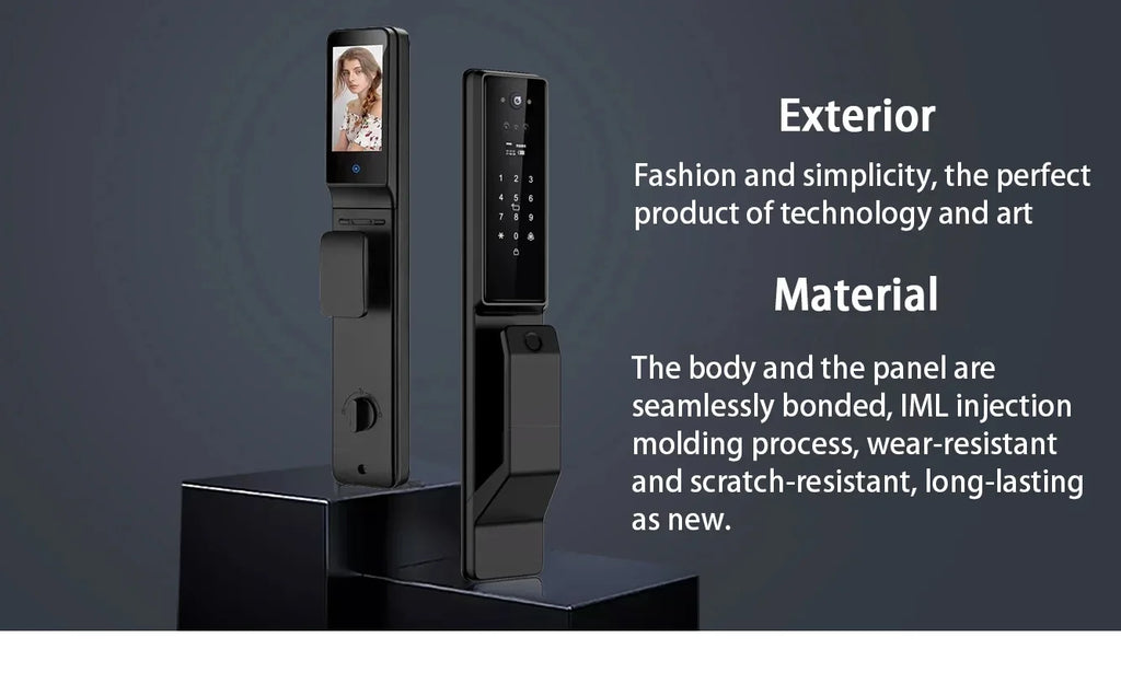 2025 New Tuya T31 Smart Door Lock 3D Face Recognition Real Time Video Built in HD Camera Tuya WIFI Smart Door Lock