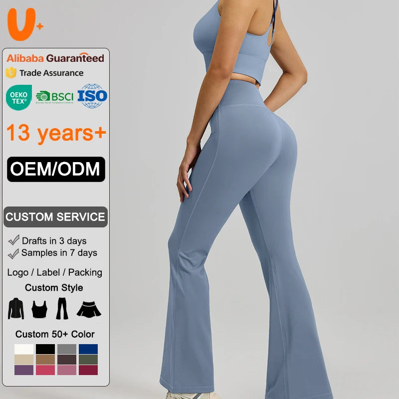 Wholesale Custom Logo Sportswear Set Sweat-wicking High Waisted Butt Scrunch Workout Set for Women Yoga Fitness Gym