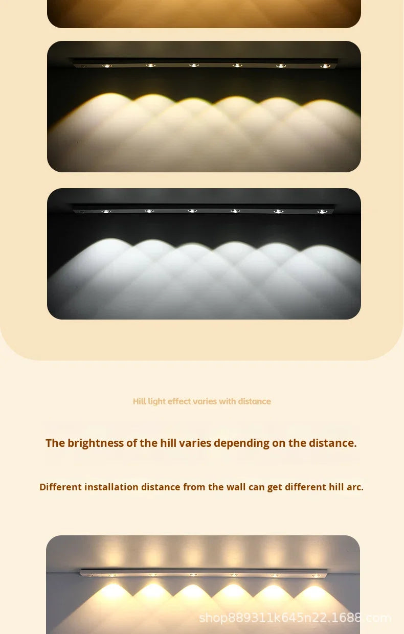 USB Rechargeable Ultra-thin Intelligent Human Body Sensing Wardrobe Light LED Long Cabinet Light Sensing Light