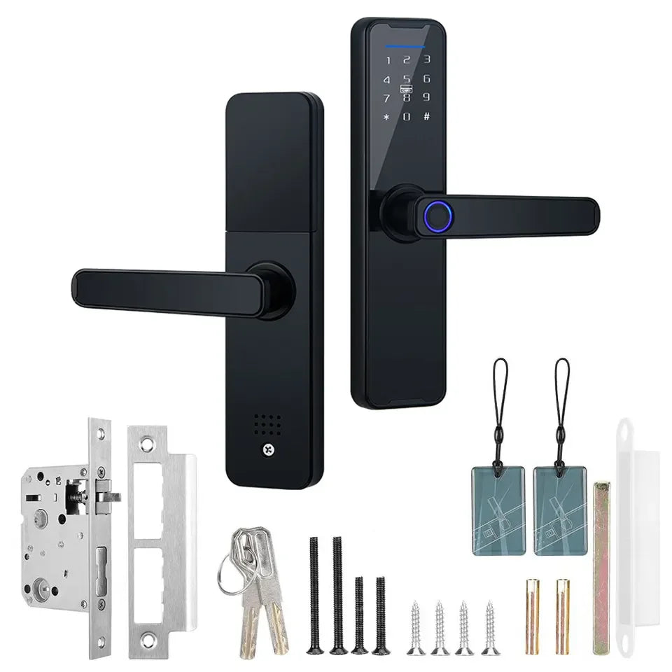 Factory Price Cheap Aluminum RFID Card Password Fingerprint Unlock Electronic Ble WiFi Tuya App Smart Door Lock