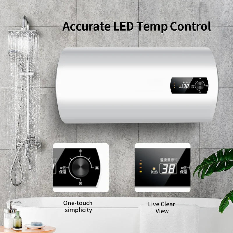 Energy Conservation  Booster Shower 50L Metal  Wall Mounted Storge Electric Hot Water Heaters for Bathroom Home Hotel RV Car