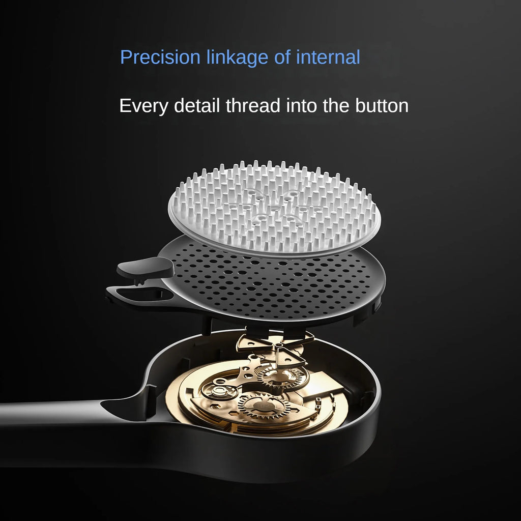 Luxury Four-Function Digital Display Shower Faucet Polished Round Style for Apartment and Hotel Massage and Jet Spray Pattern