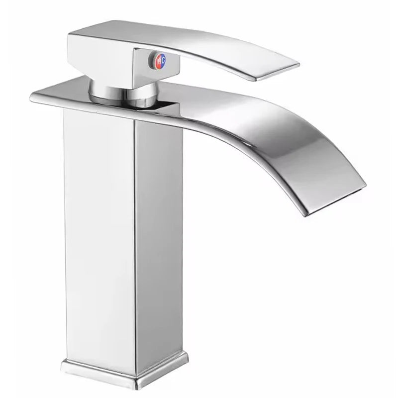 Square Body Single Hole Single Handle Vanity Lavatory Deck Mount Bathroom Faucet Set Bathroom Sink Faucet for Hotel Bathroom