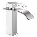 Bathroom Faucet Brushed Nickel Waterfall Faucet Single Hole Modern Stainless Steel Water Mixer Tap Bathroom Water Basin Faucet
