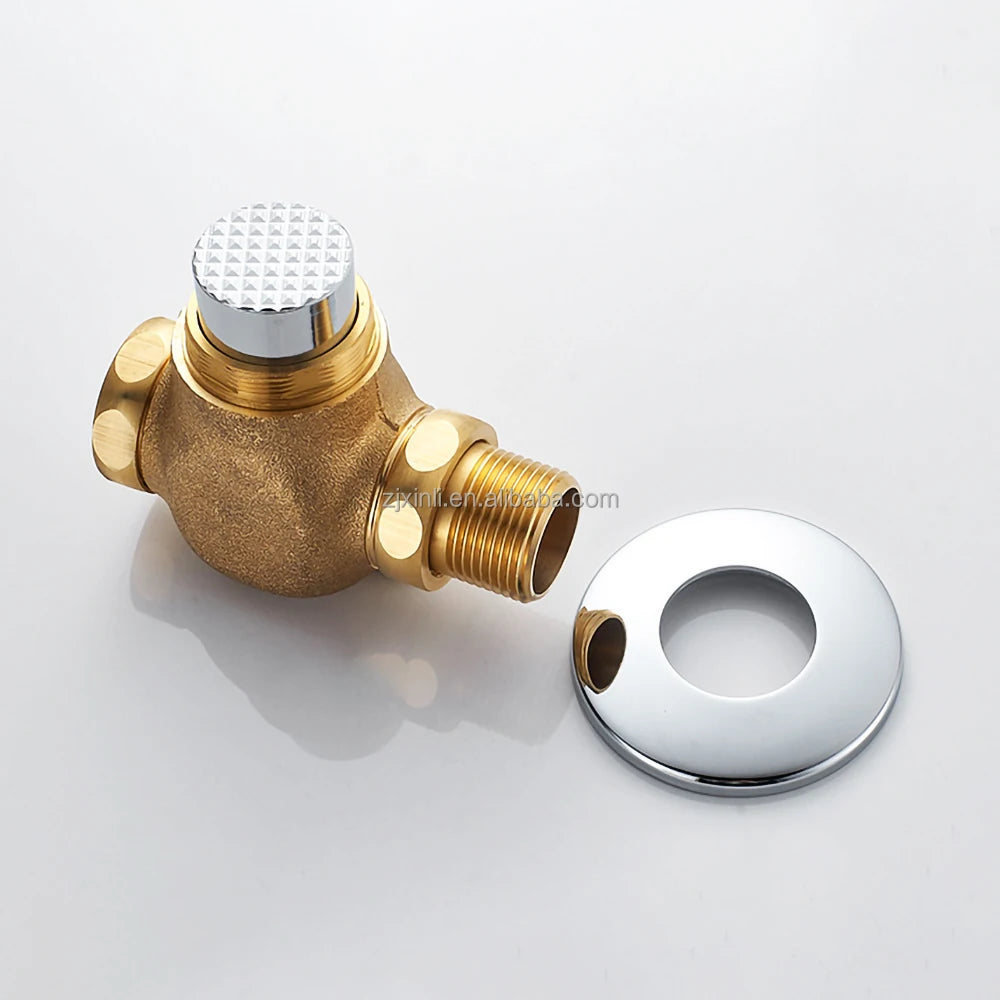 X10224ABSCR Brass Material Conceal Mounted of Self Closing Time Delay Pedal Toilet Flush Valve
